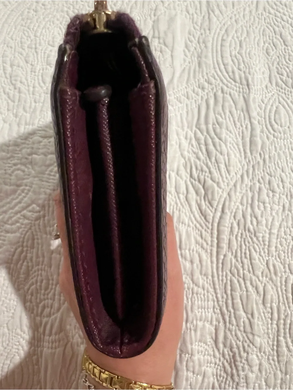 Michael Kors Burgundy Leather Zip-Around Wallet with Gold Logo
